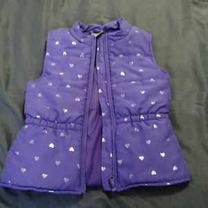 Toddler Girls Purple Puffy Vest.